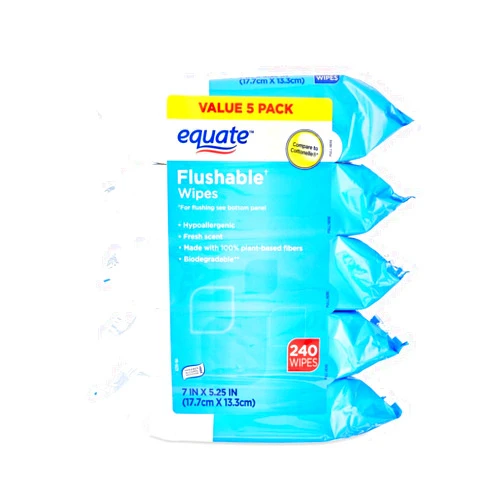 Equate Flushable Wipes, Fresh Scent, 240 Ct