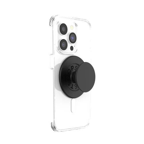PopSockets Phone Grip Compatible with MagSafe, Adapter Ring for MagSafe Included, Phone Holder, Wireless Charging Compatible - Black