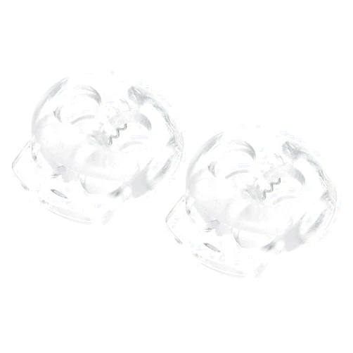 METALLIXITY Cord Lock Stopper End 8Pcs, Plastic Double Hole Stopper Spring Toggle Fastener - for Drawstrings Clothing, Shoelaces, Bags, Clear