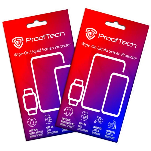 ProofTech Liquid Glass Screen Protector - Wipe On Scratch and Crack Resistant Nano Protection for All Phones Tablets Smart Watches Universal (2 Pack)