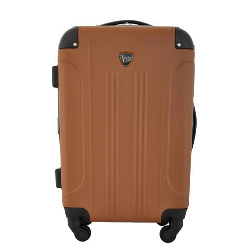 Travelers Club Chicago Hardside Expandable Spinner Luggage, Rum Caramel, 20