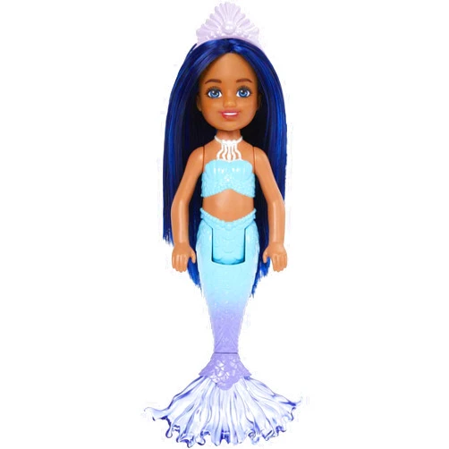 Barbie Dreamtopia Chelsea Mermaid Small Doll with Midnight Blue Hair & Ombre Tail, Tiara Accessory, Doll Bends at Waist