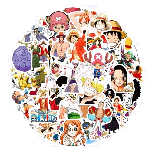 JMYUJX 50pcs Anime One Pcs Sticker for Kids, Vinyl Waterproof Stickers for Laptop,Skateboard,Water Bottles,Phone,Cartoon Anime Stickers for Boys,Teens Adult