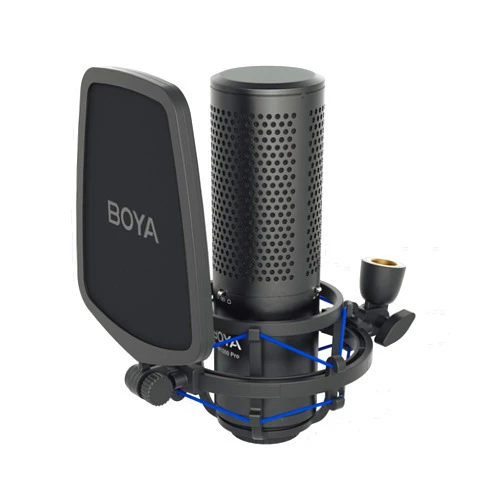 BOYA XLR Large Diaphragm Studio Condenser Microphone, 48V Phantom Power Vocal Recording Mic for Singing Podcast, Project Home Audio YouTube Facebook Streaming (BY-M1000 Pro)