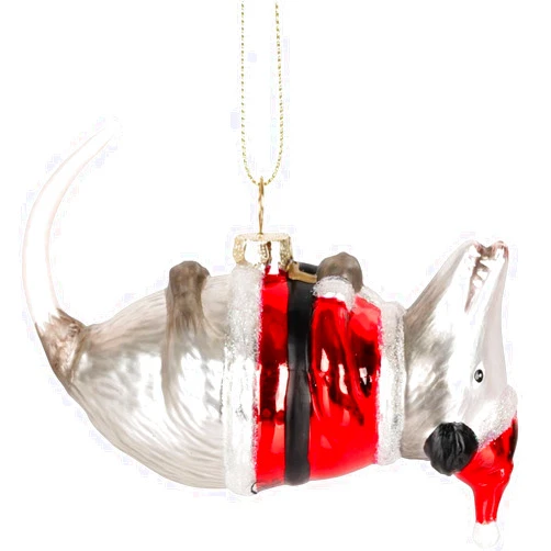 Accoutrements Mcphee Archie Santa Possum Hand-Blown Glass Ornament