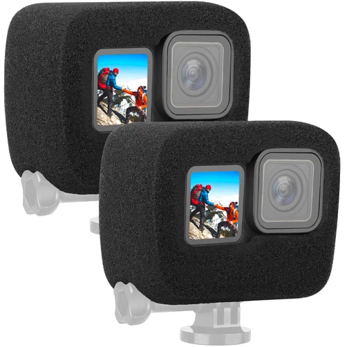 ChromLives 2Pack Windslayer Cover Compatible with Gopro Hero 10 Hero 9 Hero 11 Windscreen Wind Muff Foam Housing Frame Case for Noise Reduction,Sponge Video Muffler Windproof Case Accessories for Audio Recording