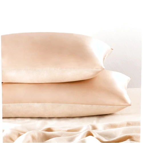 PANDATEX Linen Lyocell Mulberry Silk Blend Pillowcases for Hair and Skin- Beige King Pillow Covers Set of 2 with Hidden Zipper, Cooling & Breathable- Ideal Gift for Women