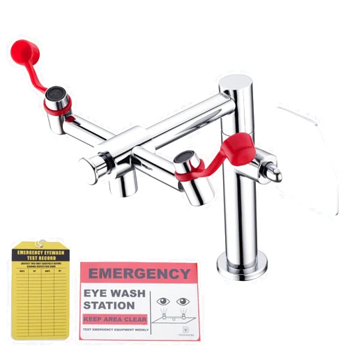TD TIDYENDURE Deck Mounted Emergency Eyewash Faucet with Swivel Spout