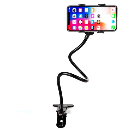 R RECOMFIT 360-degree Rotating Universal Flexible Long Arm Mobile Phone Holder Mount Lazy Holder Kit Hands Free Mobile Phone Gooseneck Mount for Bed Desktop for iPhone/Samsung/HTC Etc (Black)