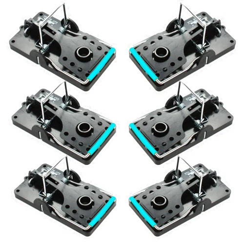Kat Sense Large Rat Snap Traps Set of 6 - Stainless Steel Bar Design, Humane Rat Trap Indoor & Outdoor Use, Mouse Catcher for Repeat Use, High Precision Triggering, Traps for Rats, Mice, Chipmunks