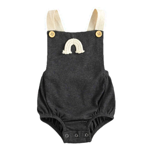 BBand Newborn Baby Boy Girl Rainbow Romper Bodysuit Summer Sleeveless Straps Backless One Piece Jumpsuit Outfit