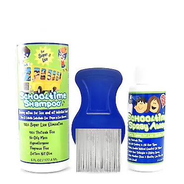 Schooltime Lice Shampoo Kit for Kids, After Treatment Spray and Lice Comb