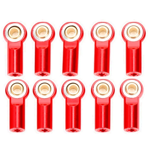 Pilipane 10Pcs Link Rod End Joint Aluminum M4 Metal Ball End Head Holder Tie,Ball Head Holder Link Rod Ends Joint Linkage and Tie Rod Ends Linkage Ball Joint RC Parts,for AXIAL SCX10 1/10 (red)