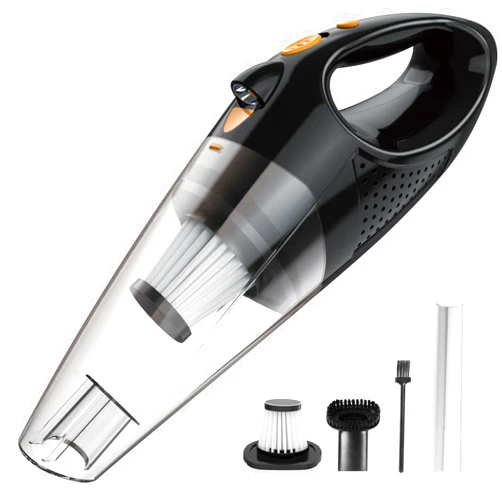 Powools Handheld Vacuum Cordless with 2 Filters, Car Vacuum Cleaner High Power with Fast Cahrge Tech, Portable Rechargeable Mini Vacuum with Large-Capacity Battery, Orange
