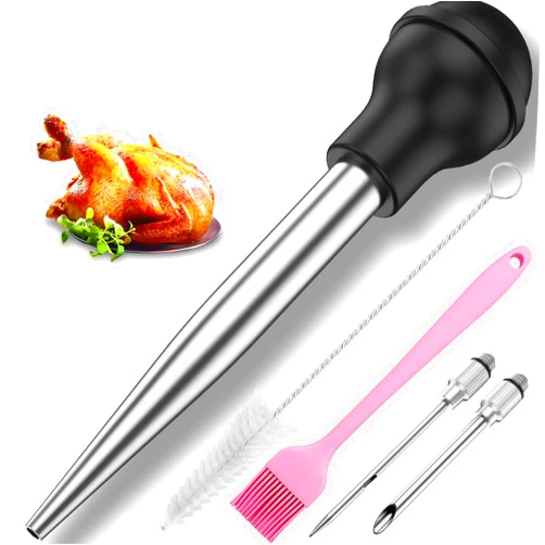 Yoki Peony Turkey Baster Syringe, Baster for cooking, Meat & Poultry Basters, Black