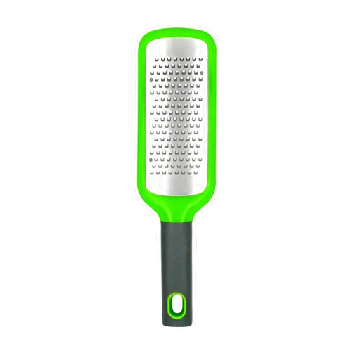 LVVXIXI Handheld Cheese Grater, Stainless Steel Lemon Citrus Peeler, Flat Handheld Slicer for Cheese, Lemon, Chocolate and Spices/Crude Hole (Green)