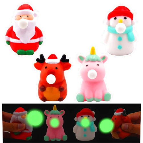 Cenmeytoy Glow in The Dark Mochi Squishy Toys for Kids and Adults, Unicorn Spit Bubble Toys, Christmas Stocking Stuffers Party Favors Stress Relief
