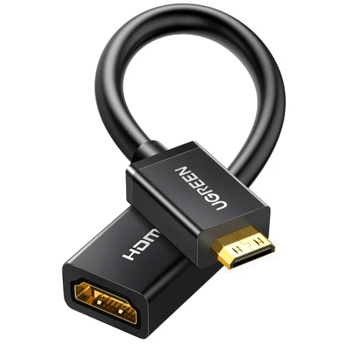 UGREEN Mini HDMI to HDMI Adapter 4K 60Hz Mini HDMI Male to HDMI Female Compatible with Raspberry Pi, Portable Monitors, DSLR Cameras, Camcorders, Laptops, Projectors, Tablets Graphics Cards 1.6FT
