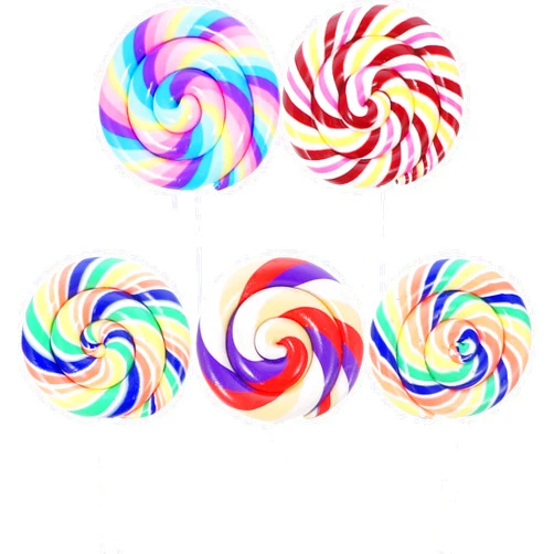 NUOBESTY 5pcs Clay Lollipop Charms Charms Cute Candy Embellishment Swirl Lollipop Lolly DIY Crafts Accessories for Keychain
