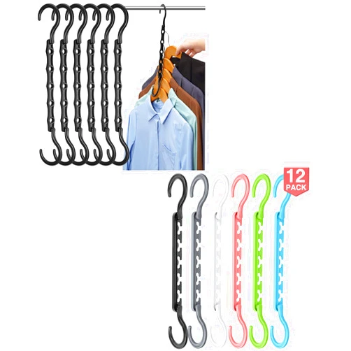 AMKUFO 6 Pcs Space Saver and 12 Closet Organizers Colorful