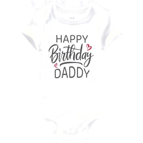 AIZFFZY Happy Birthday Daddy Baby Outfit girls Gifts for Daddy Baby Clothes boy Dad Baby Bodysuits White