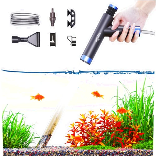 SEAOURA Aquarium Siphon Pump Gravel Cleaner, Fish Tank Vacuum Gravels Cleaning Kit, Manual Water Changer with Air Push Button, Aquariums Sand Clean Set, Hose for Suck Manure Wash Sand