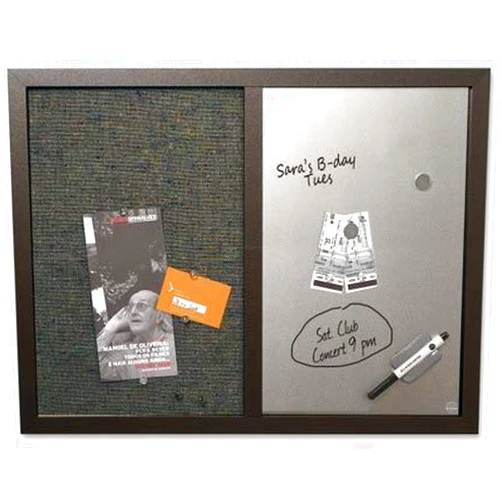 Brother - Combo Bulletin Board, Bulletin/Dry Erase, 24X18, Black Frame