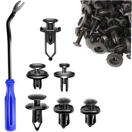 Soikoi AXELECT 120 PCS Car Clips with Fastener Removal Tool, Car Push Pins Retainer Fender Clip, 6 Different Bumper Rivet Clip for Almost Vehicles