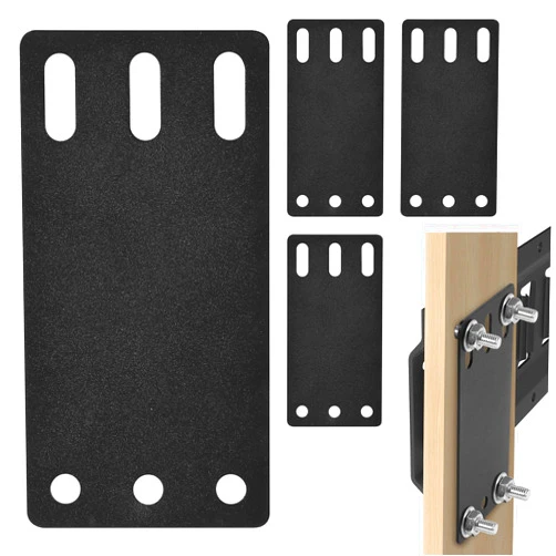 Pehciroe 6PcsE Track Plate Bracket Heavy Duty X-Track Backing Plate, E-Track Accessories for E Track Rail Installation Black