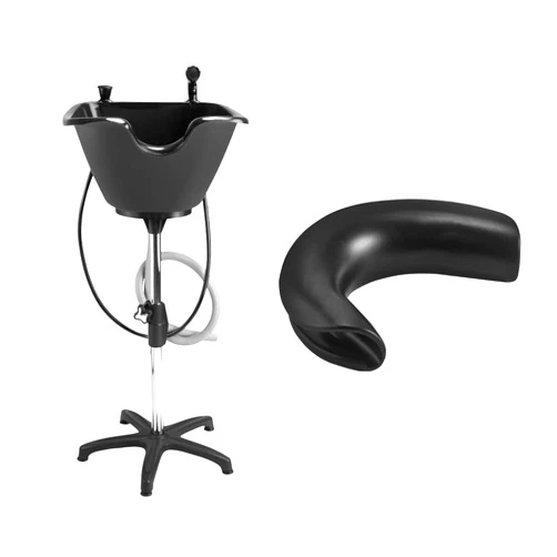 Dompel Wash Unit with Headrest | Handicap & Disabled, Seniors | Hairstylist, home services | Portable Shampoo Bowl with Chrome Steel Structure, Convenient 22 L | Includes Drain Hose, Faucet