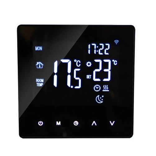 WOTAO Wi-Fi Smart Thermostat Temperature Controller for Electric Heating LCD Display Touch Screen Week Programmable App Control Underfloor Heating Thermostats for Home Office School Hotel