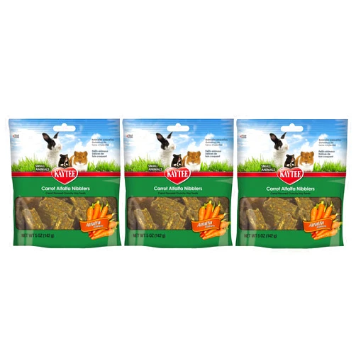 Kaytee (3 Pack) Nibblers Carrot Small Animal Treats, 5 Ounces Per Pack
