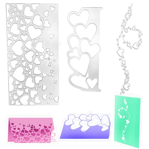 SENHAI 3 Pcs Heart Lace Metal Cutting Dies, SENHAI Love Heart Border Cutting Dies for DIY Scrapbook Photo Album Embossing Stencils Cards Making Wedding Decorative
