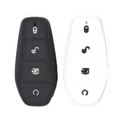 KULCSOK Key Fob Cover Compatible with BYD Atto 3 Dolphin Song Plus Han EV Qin Plusdmi Key Cover Case Silicone Key Holder Key Protector 4 Buttons (Black+White)