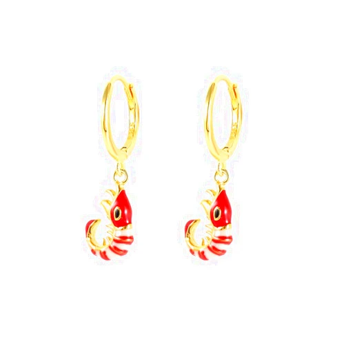 YUXINTOME Crystal Pendant Hoop Earrings for Women, 925 Sterling Silver Needle Crystal Pendant Starfish, Sea Shrimp Earring Jewelry