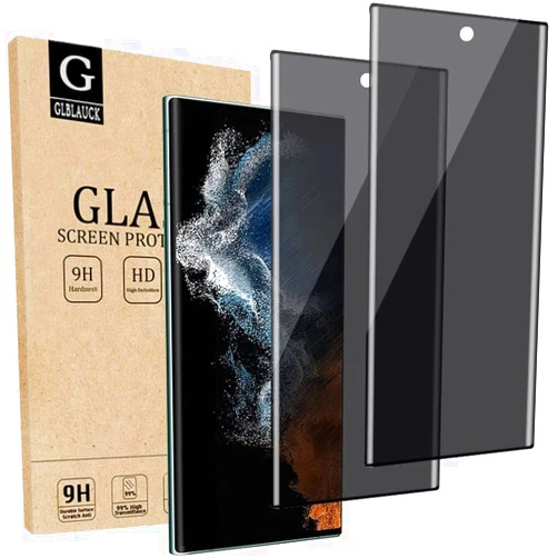 GLBLAUCK [2-Pack Privacy Screen Protector for Samsung Galaxy Note 10 Plus, 9H Hardness Anti-Spy 3D Curve Edge Tempered Glass Screen Protectors for Samsung Galaxy Note 10 Plus