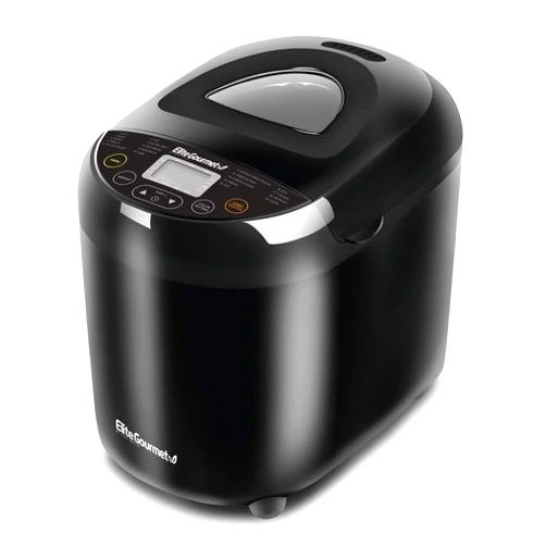 Elite Gourmet EBM8103B Programmable Bread Maker Machine 3 Loaf Sizes, 19 Menu Functions Gluten Free White Wheat Rye French and more, 2 Lbs, Black