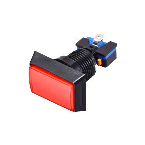 uxcell Game Push Button 49x33 Rectangle12V LED Illuminated Push Button Switch with Micro Switch for Arcade Video Games Red 1pcs