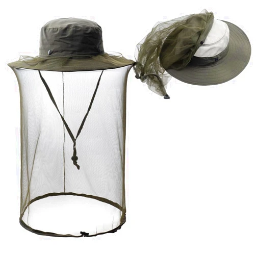 HunterBee Fishing weedeating Hat Sun Protection Hat Mosquito Head Net for Outdoors Hat with Hidden Net Mesh