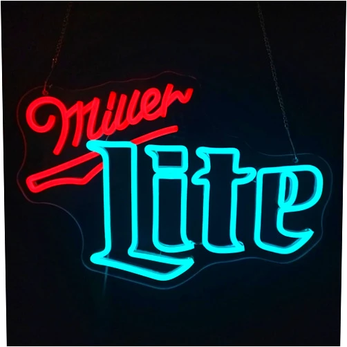 ROKAKU Beer Themed LED Neon Sign - Adjustable Brightness Wall Decor - Ideal for Man Cave, Bar, Pub - 16.5