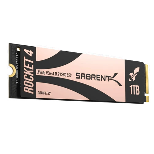 SABRENT Rocket 4 1TB DRAM-Less M.2 PCIe GEN 4 X4 NVMe SSD (SB-RKT4L-1TB)