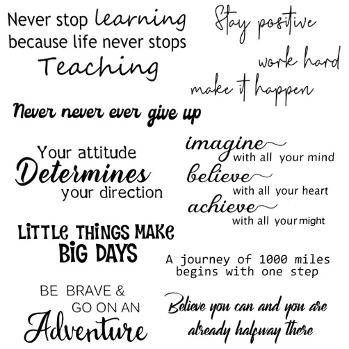 Fumete 10 Pcs Inspirational Wall Decal Stickers Motivational Quote Stickers Peel and Stick Vinyl Wall Decor Removable Positive Wall Stickers Quotes Saying Wall Art for Home Office School Classroom Teen Dorm