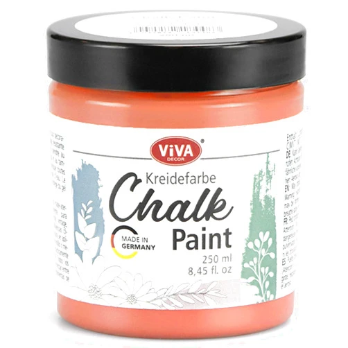 Viva Decor Chalk Paint (Coral Reef) 8.45oz - Featuring a Chalky & Matte Finish, this paint is perfect for crafting Shabby Chic & Vintage looks on wood furniture and decor pieces