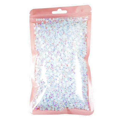 Blingirl AB White Jelly Rhinestones 4 mm,10000 Pcs Loose Resin Rhinestone ss16 Bling Diamond Cut Stone for Tumblers, Shoes, Pen, Nail Art, DIY Projects