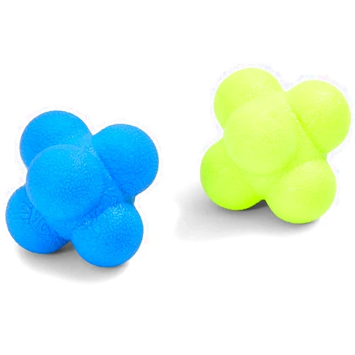 Juvale 2 Pack Rubber Hand Eye Coordination Training Balls for Reflex Speed, Multiside Reaction Ball for Sports, Agility Training Equipment, Baseball Tennis