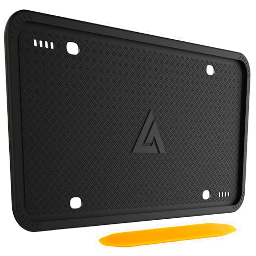 Aujen Silicone License Plate Frames Black, 1 Pack Car License Plate Frame, Universal US Car Black License Plate Holders Brackets Rust-Proof, Rattle-Proof, Weather-Proof Car Accessories(Black)