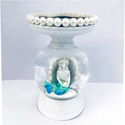 Bath & Body Works Candle Holder Compatible and White Barn 3-Wick Candles - Select Your Favorite! (Candle NOT Included) - Water Globe Marmaid