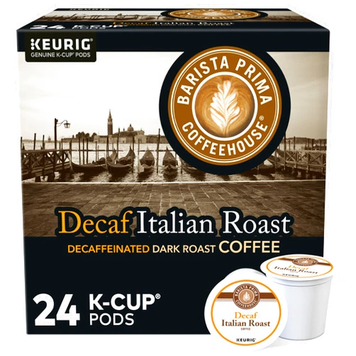 Barista Prima Coffeehouse, Italian Roast Decaf Keurig Single Serve K-Cup Pods, 96 count