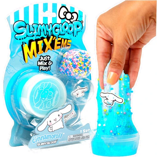 Horizon Group USA Cinnamoroll SlimyGloop Mix'EMS Slime with Blue Glitter, Hello Kitty Charms & Party Favors for Kids (Ages 6-12)