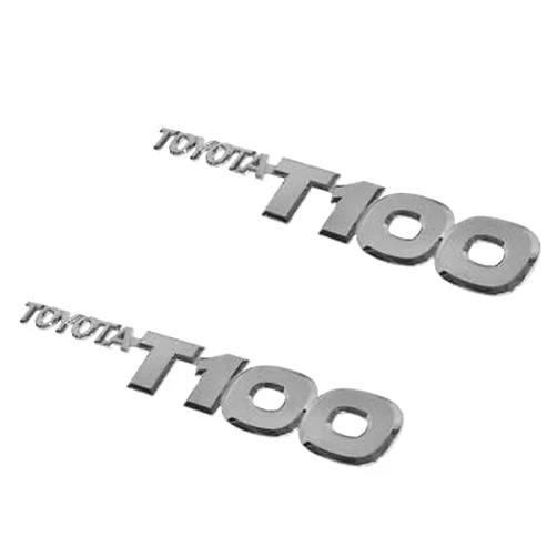 Wallsmart 2 X T100 Chrome Front Door Nameplate Emblem Badge Compatible with Pickup Logo